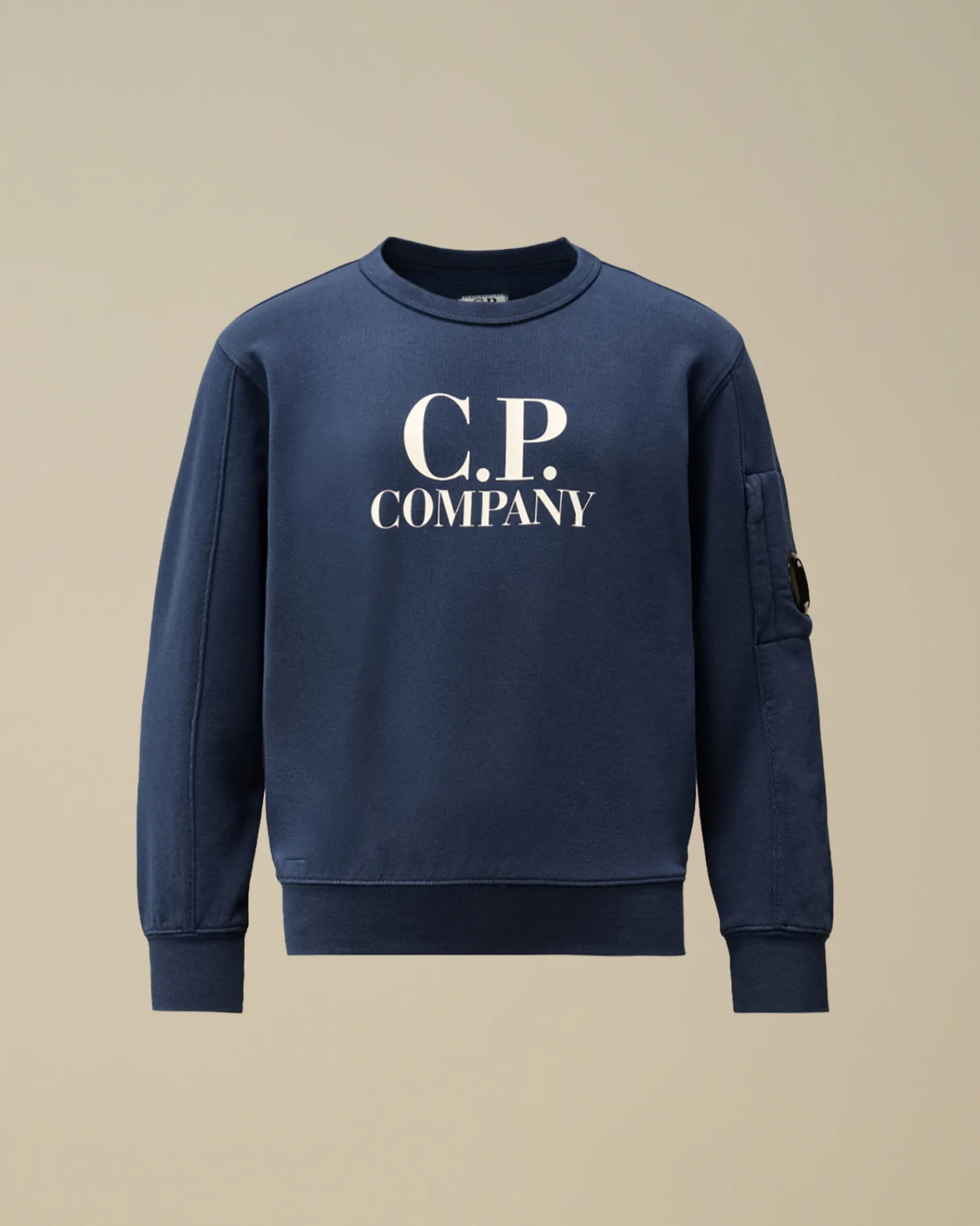 C.P. Company Abbigliamento 10-14 Anni>U16 Diagonal Fleece Logo Crew Neck Sweatshirt Estate Blue