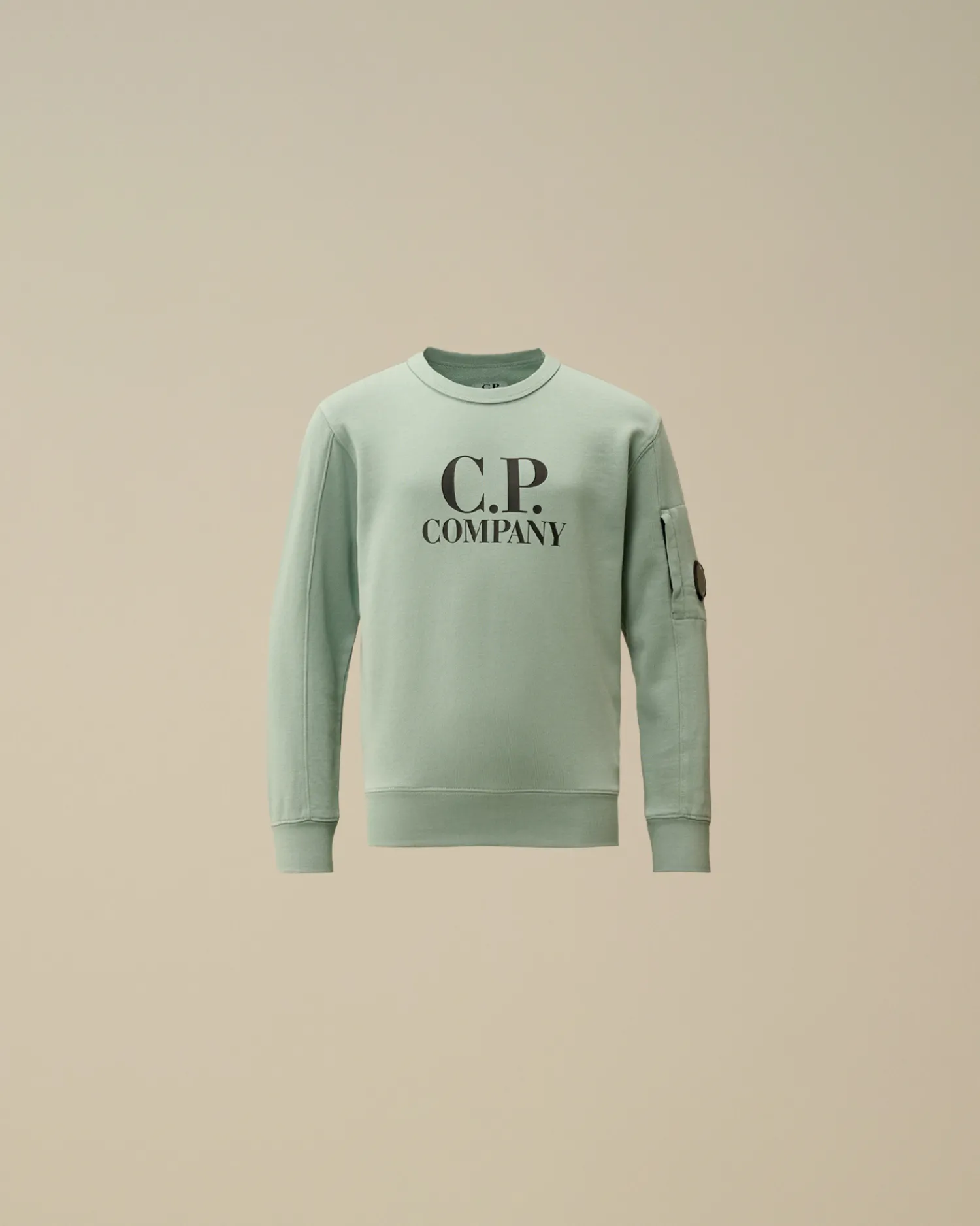 C.P. Company Abbigliamento 2-3 Anni>U16 Diagonal Fleece Logo Crew Neck Sweatshirt Chinois Green