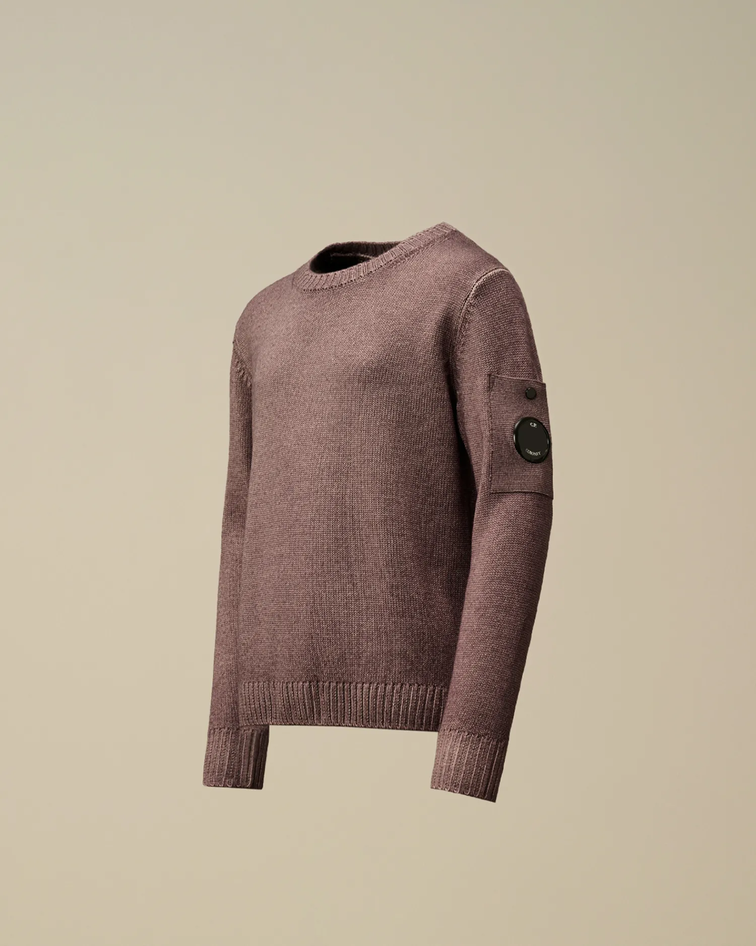 C.P. Company Abbigliamento 10-14 Anni>U16 Fast Dyed Merino Wool 7 Gauge Crew Neck Knit Purple Dove