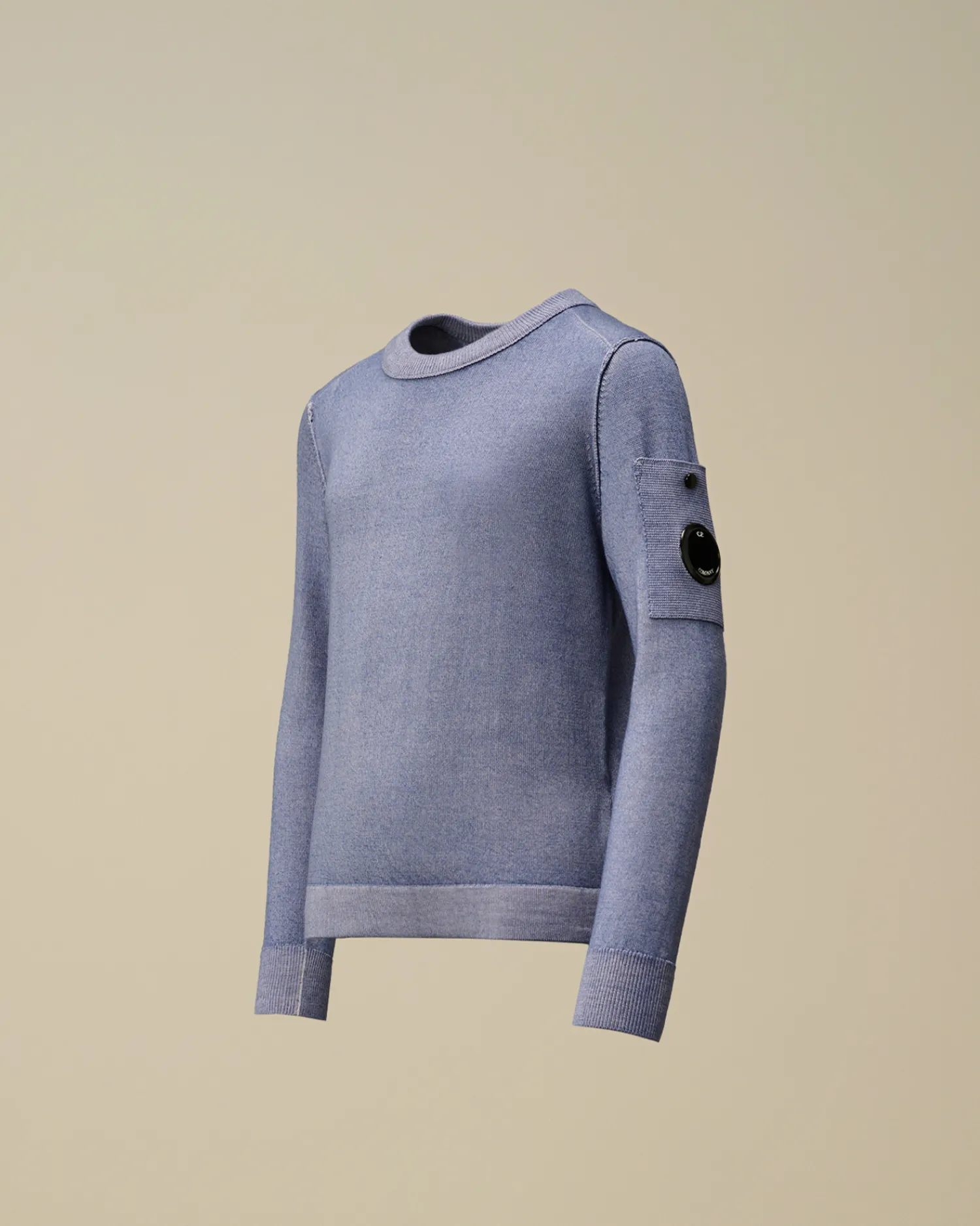 C.P. Company Abbigliamento 10-14 Anni>U16 Fast Dyed Merino Wool 12 Gauge Crew Neck Knit Flint Stone – Blue