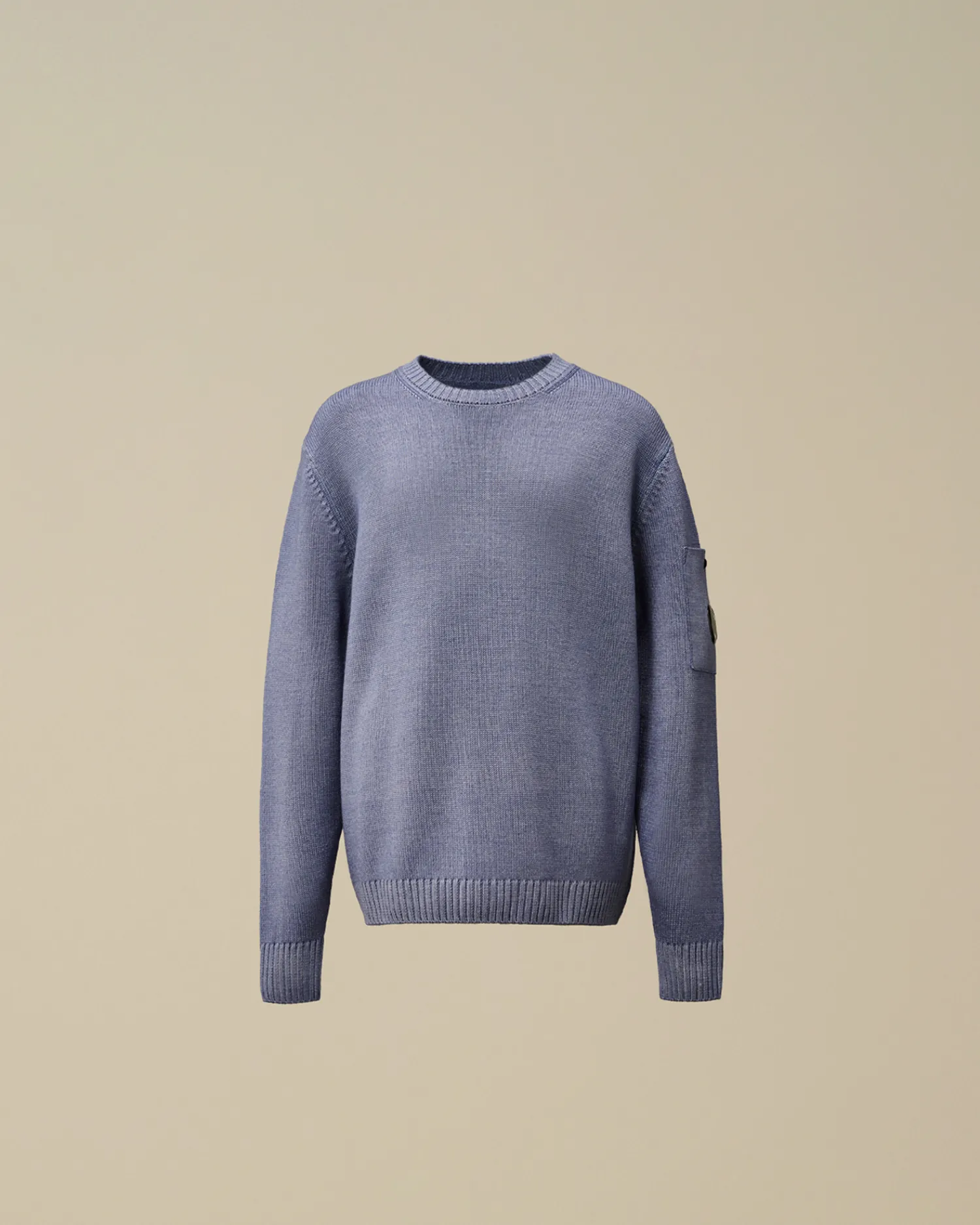 C.P. Company Abbigliamento 4-8 Anni>U16 Fast Dyed Merino Wool 7 Gauge Crew Neck Knit Flint Stone – Blue