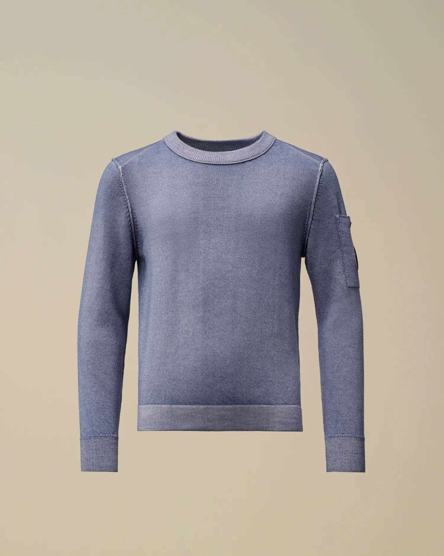 C.P. Company Abbigliamento 10-14 Anni>U16 Fast Dyed Merino Wool 12 Gauge Crew Neck Knit Flint Stone – Blue