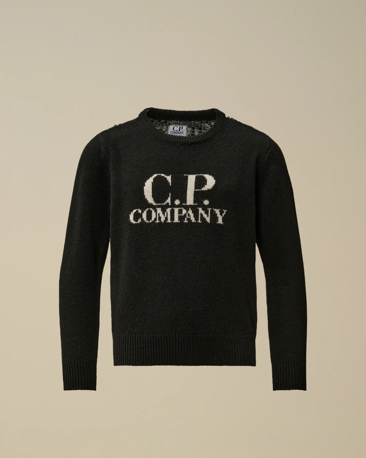 C.P. Company Abbigliamento 10-14 Anni>U16 Wool Jacquard Goggle Crew Neck Knit Black