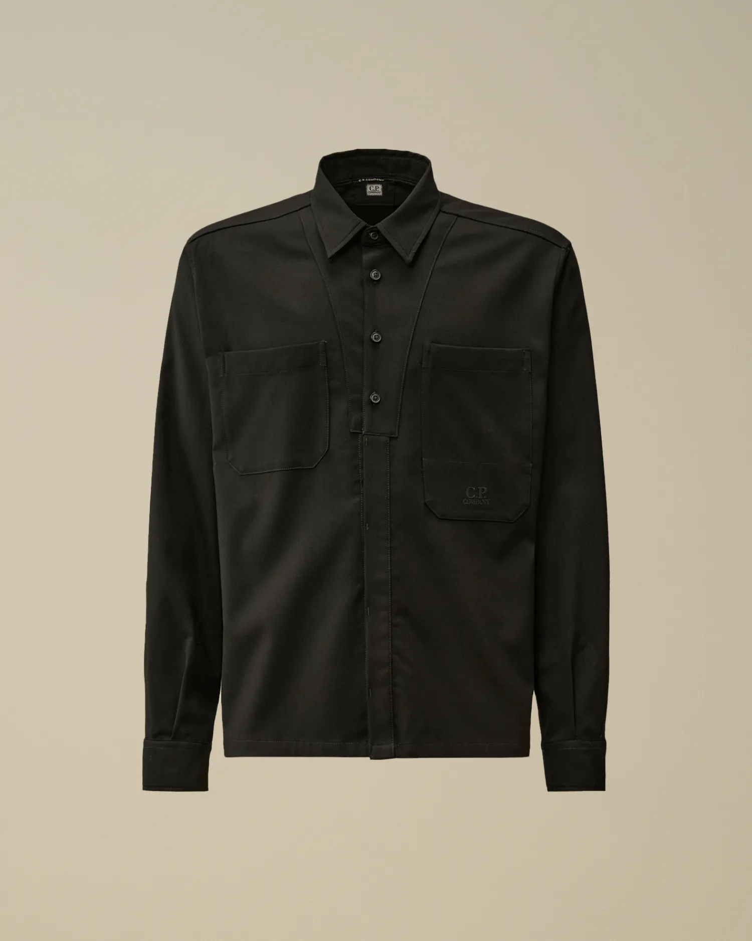 C.P. Company Camicie>Wool Gabardine Shirt Black