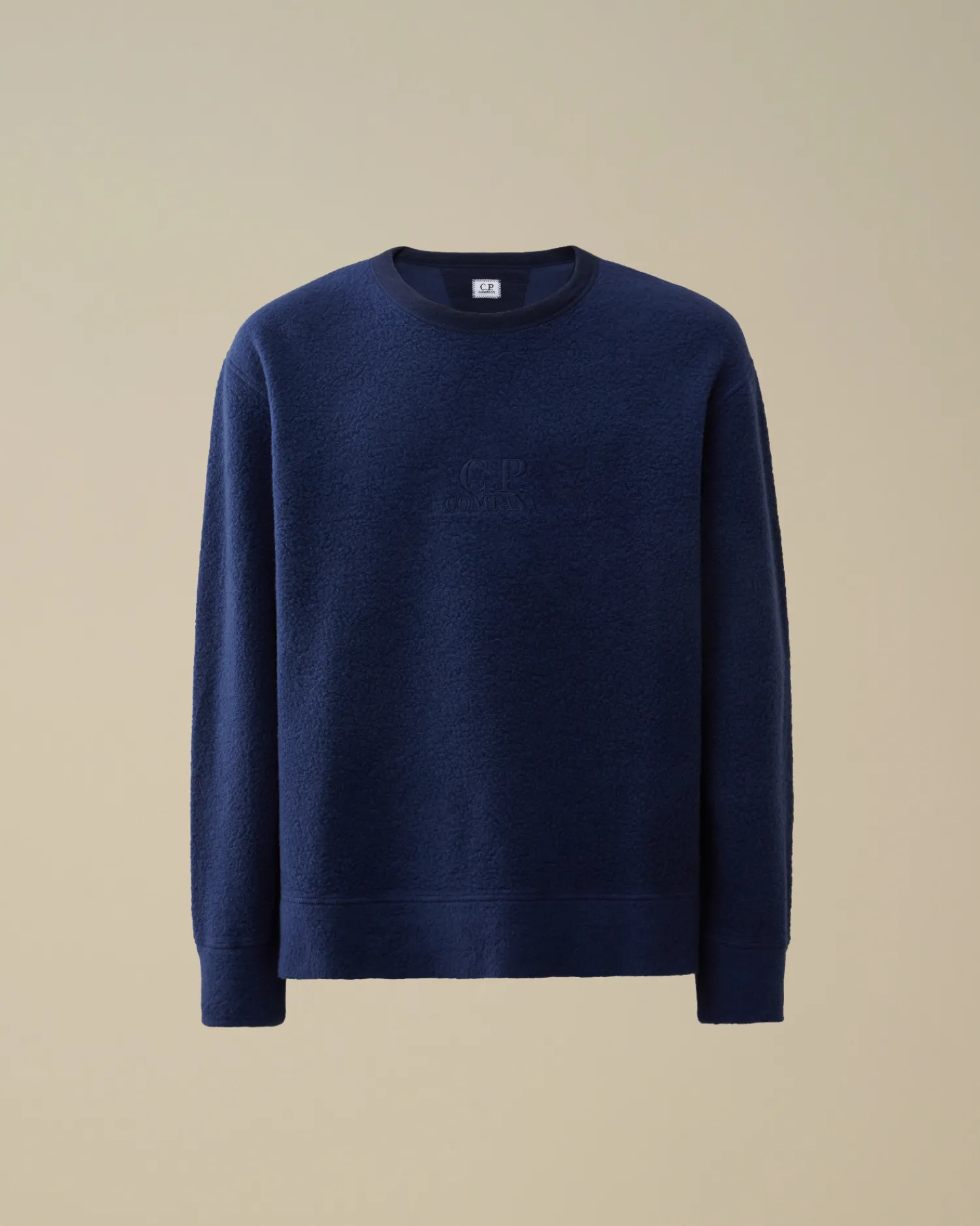 C.P. Company Felpe>Wool Polar Fleece Crewneck Sweatshirt Estate Blue