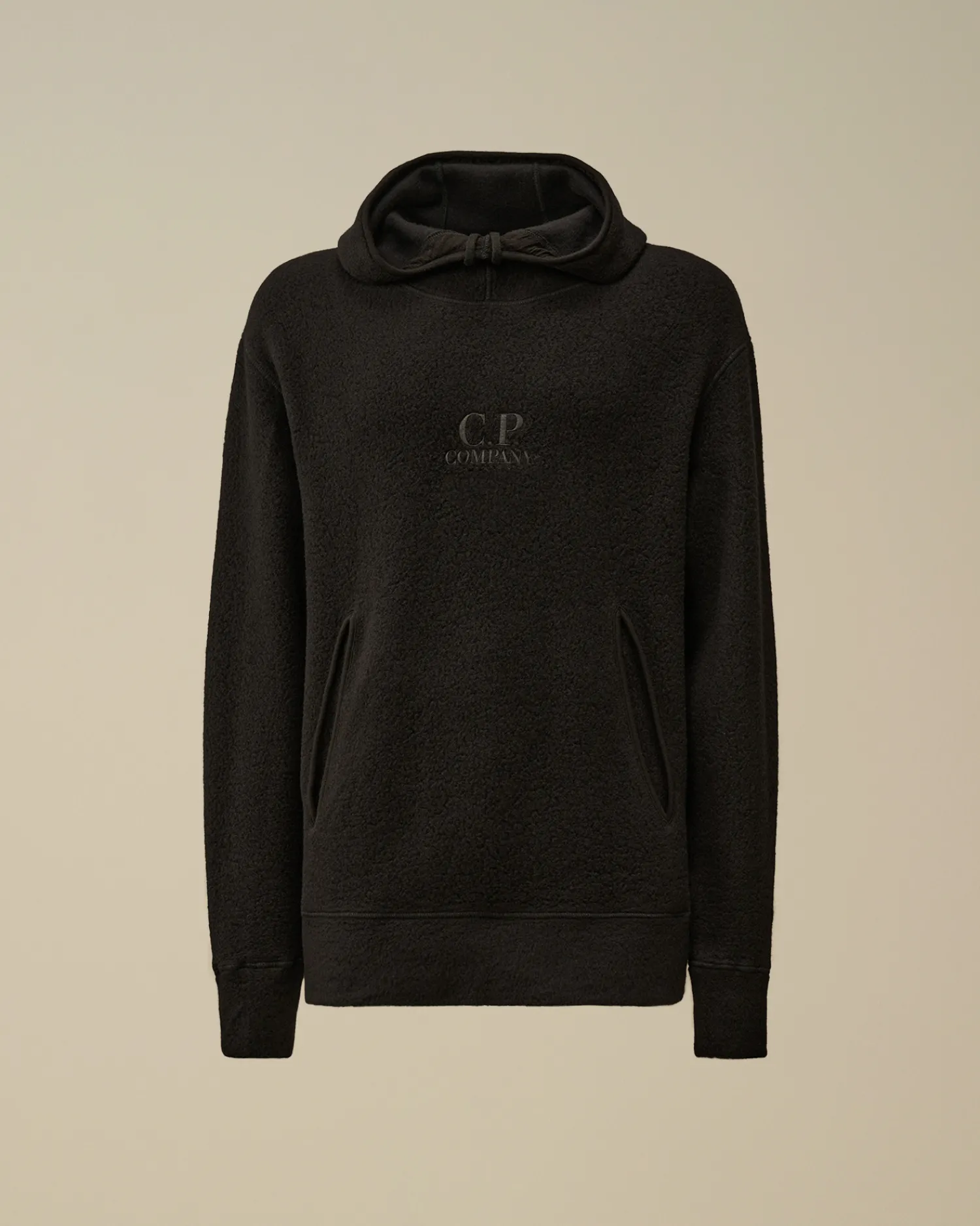 C.P. Company Felpe>Wool Polar Fleece Hooded Sweatshirt Black